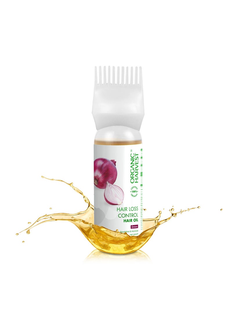 Organic Harvest - Organic Harvest Hair Loss Control Hair Oil: Onion | Hair Oil For Hair Fall & Regrowth | Red Onion Oil For Hair Growth | 100% American Certified Organic | Sulphate and Paraben-free | 150ml - Image 1