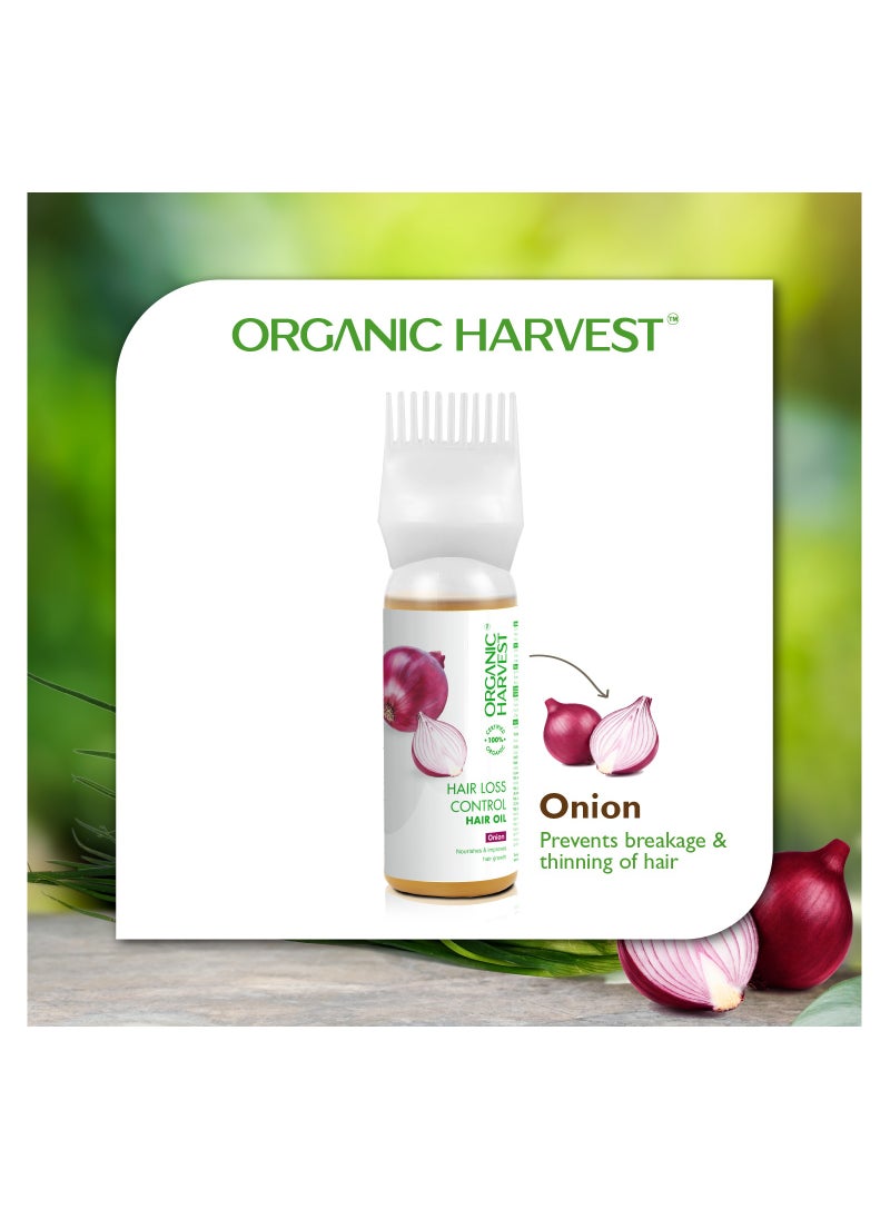 Organic Harvest - Organic Harvest Hair Loss Control Hair Oil: Onion | Hair Oil For Hair Fall & Regrowth | Red Onion Oil For Hair Growth | 100% American Certified Organic | Sulphate and Paraben-free | 150ml - Image 1