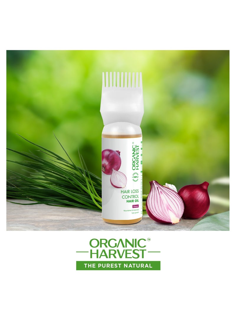 Organic Harvest - Organic Harvest Hair Loss Control Hair Oil: Onion | Hair Oil For Hair Fall & Regrowth | Red Onion Oil For Hair Growth | 100% American Certified Organic | Sulphate and Paraben-free | 150ml - Image 1