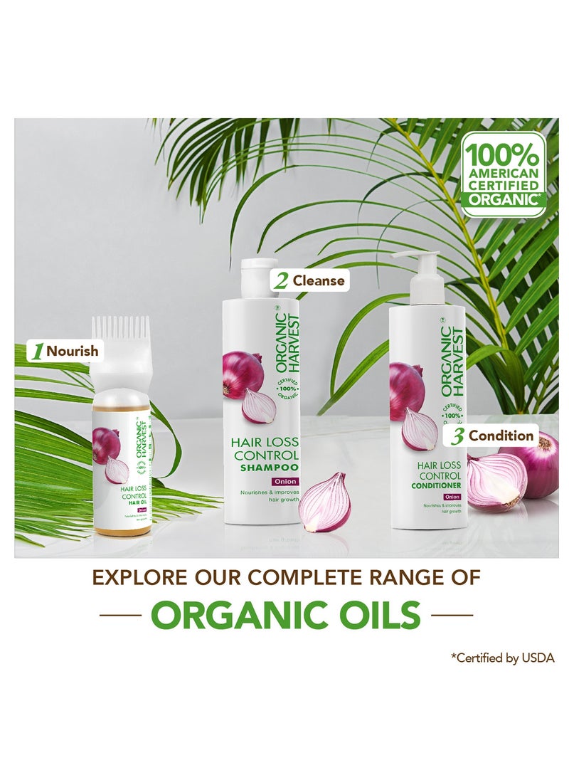 Organic Harvest - Organic Harvest Hair Loss Control Hair Oil: Onion | Hair Oil For Hair Fall & Regrowth | Red Onion Oil For Hair Growth | 100% American Certified Organic | Sulphate and Paraben-free | 150ml - Image 1