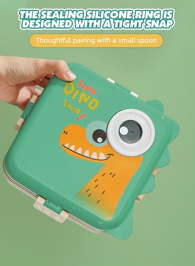 Stainless Steel Baby Toddler Bento Box - Lunch & Snack Container with Lid, Sauce Cup & Spoon for School, Travel & Home (Green) - Image 5