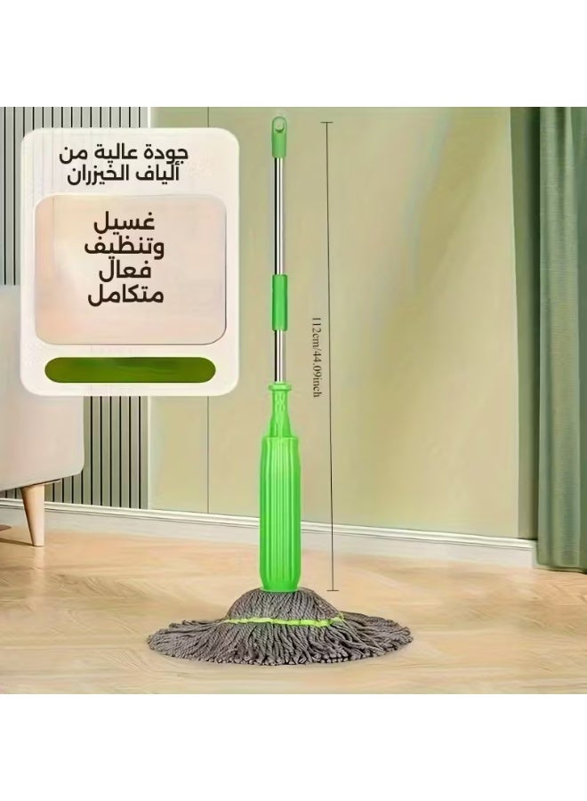 2-in-1 Self-Wringing Spin Mop with 360° Rotating Head – Microfiber Floor Cleaning Mop for Deep Cleaning and Drying Tiles & Walls, Easy to Use with Smart Bucket System - Image 3