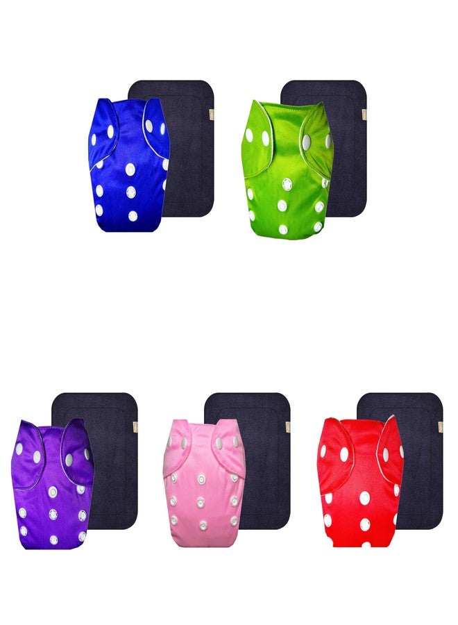 حفاضات دمبلدو لايت القماشية مع حشوة سوداء (عبوة من 5) | شعور بالجفاف والراحة | تهوية جيدة | مناسبة للسفر | للاستخدام طوال اليوم | من 3 أشهر إلى سنتين | للجنسين - Image 1