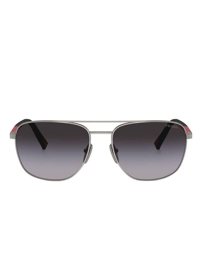 PRADA نظارات شمسية خط روجا بيضاوية رمادية بلون المعدن الرمادي PS 54ZS 5AV09U مقاس 60 - Image 2