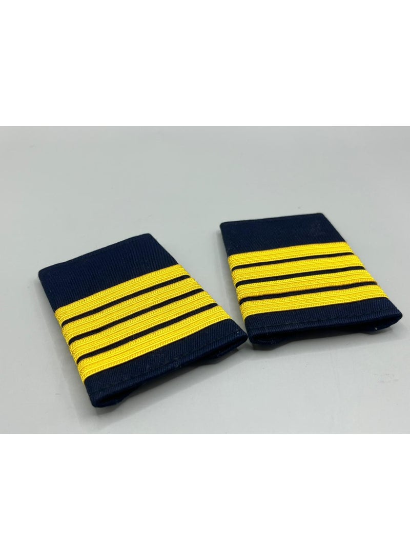 منشأ الطيار المحترف Cabin Crew Epaulettes – 4 Gold Stripes - Image 1