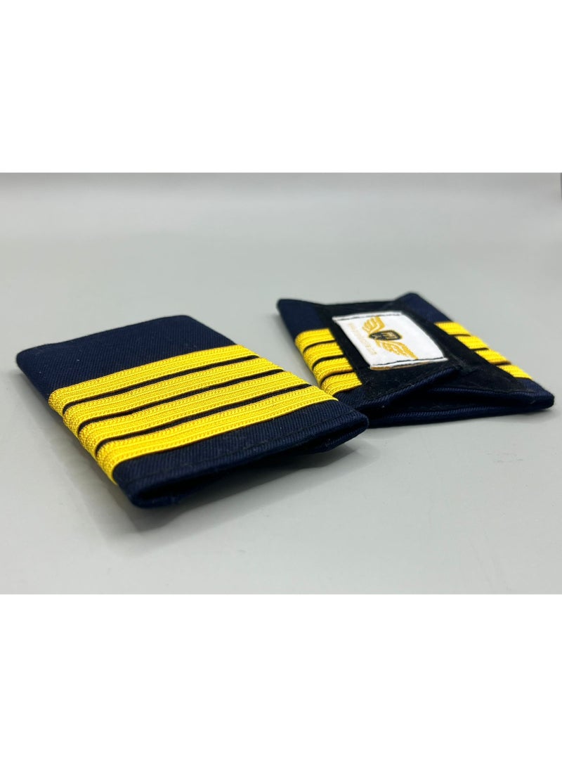 منشأ الطيار المحترف Cabin Crew Epaulettes – 4 Gold Stripes - Image 2