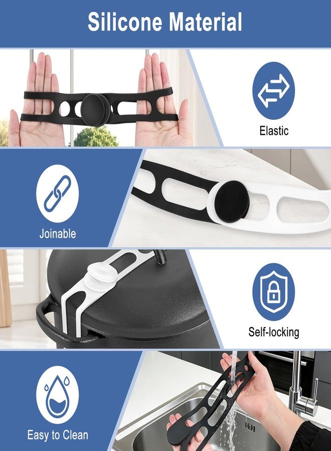 EEEKit 4 Pack Self-Locking Silicone Straps, 21 Inch Secure Lid Strap, Reusable Elastic lid Tie for Cooker Lid, Pot, Bento Box, Curtain, Cords, Yoga Mat, Camping Mat - Image 5