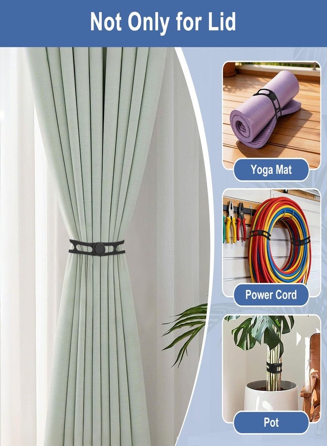 EEEKit 4 Pack Self-Locking Silicone Straps, 21 Inch Secure Lid Strap, Reusable Elastic lid Tie for Cooker Lid, Pot, Bento Box, Curtain, Cords, Yoga Mat, Camping Mat - Image 4