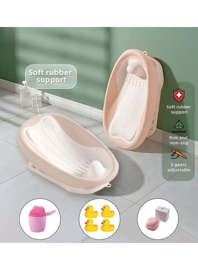 ميكسد قابل للطي Baby Bath Lounge قابل للتعديل ، رف حمام حديث الولادة لحوض الاستحمام ، مساعد حمام آمن - Image 1