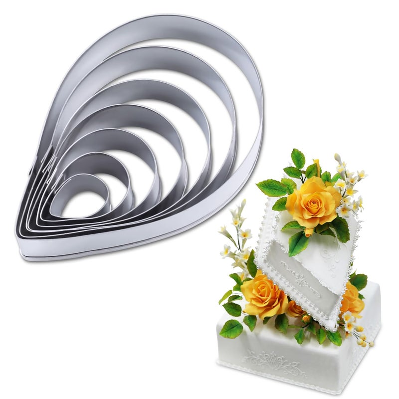 SK 7pcs Rose Petal Cutter Set Gum Paste Fondant Cake Cutters Decorating Tools 