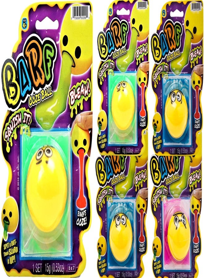 JA-RU Barf Slime Toy Squishy Stress Balls for Kids (4 Fidget Ball Assorted) Throw Up Vomit Slime Balls. Anti Stress Squeeze Toy. Funny Pranks Party Favors Easter Egg Fillers. 5299-4p - Image 1