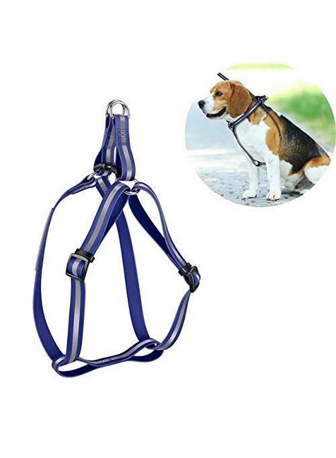 15 Mm Soft Nylon Strip Pattern Radium/Reflective Dog Harness And Leash Set Ideal For Puppies And Small Breed Dogs (Blue) - Image 2