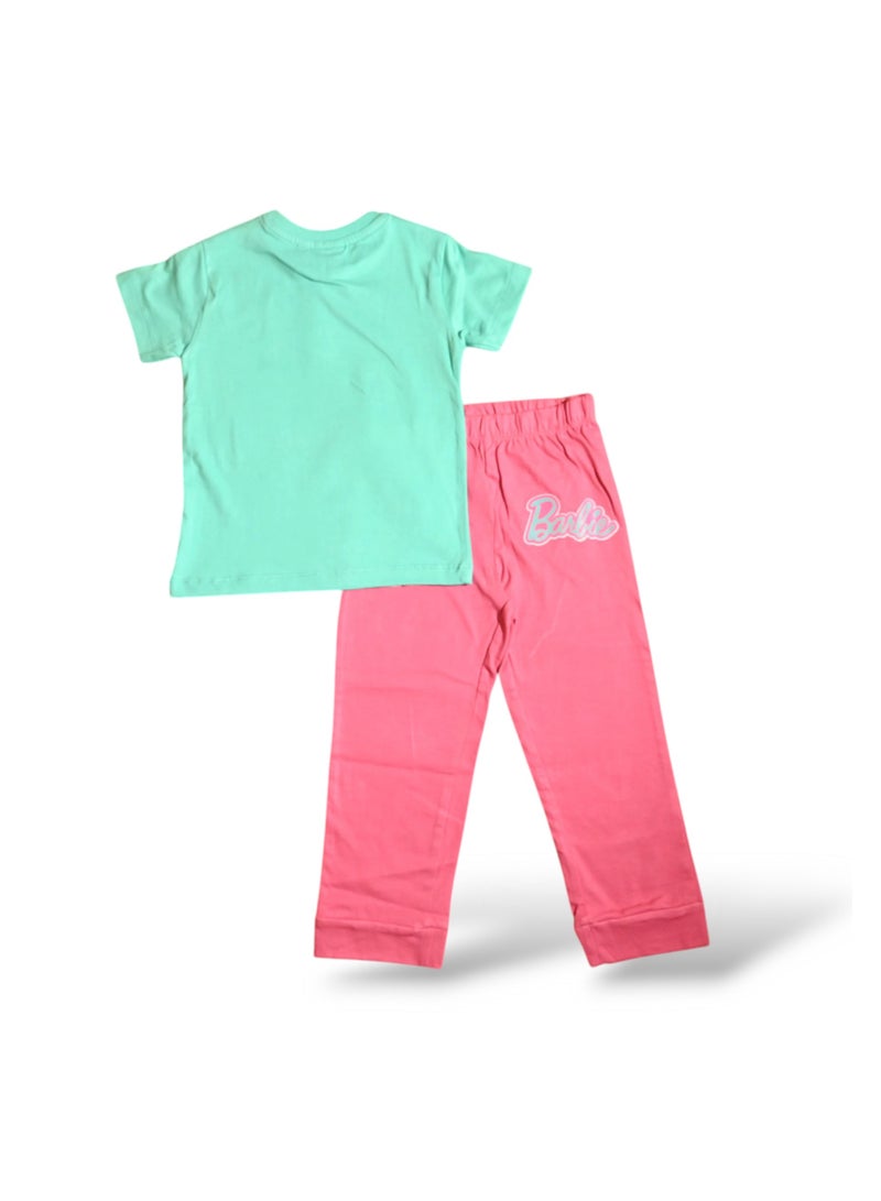 باربي مجموعات بيجامة قصيرة الأكمام للفتيات من باربي - Image 4