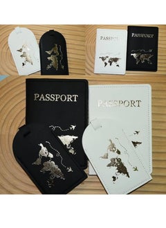 Showday Passport Wallets Travel Holder Set, Honeymoon travel Luggage Tags,Slim Passport Case Covers for Wedding Bridal Shower Gift Mr and Mrs Luggage Tags Couples Passport Holder Set (Map)  - Image 2