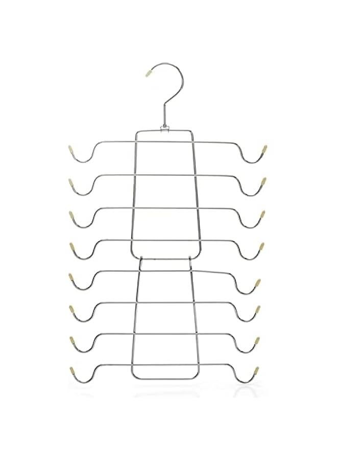 Metal Tank Tops Hanger Space Saving Foldable Bra Organizer with 360°Swivel Hook Closet Clothes Hanger for Tank Tops, Camisole, Bathing Suits, Bras, Scarves, Belts (Beige) - Image 1