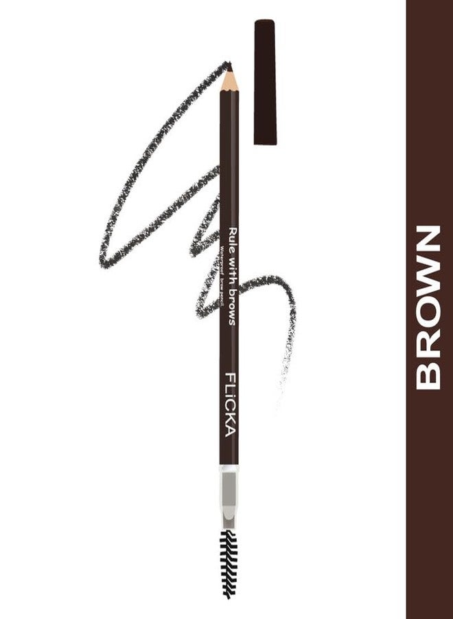 FLiCKA Breathtaking Eyes Twist Kajal White + Rule With Brows Eyebrow Brown Pencil, With Spoolie, Waterproof, Smudge Proof, Longlasting, Dermatologically tested, Intense Colour, Natural-looking Results - Image 2
