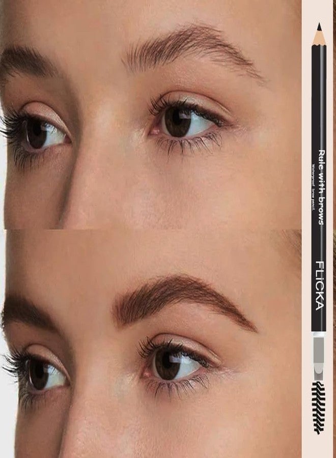 FLiCKA Breathtaking Eyes Twist Kajal White + Rule With Brows Eyebrow Brown Pencil, With Spoolie, Waterproof, Smudge Proof, Longlasting, Dermatologically tested, Intense Colour, Natural-looking Results - Image 5