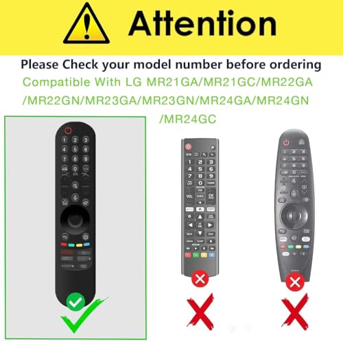 USTIYA Remote Case for LG TV Magic MR24GC/MR23/MR22/MR21 Remote Control 2023 2022 2021 by Alexa Voice Case Protective Cover Silicone (Black) - Image 2