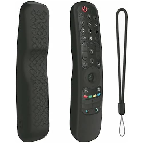 USTIYA Remote Case for LG TV Magic MR24GC/MR23/MR22/MR21 Remote Control 2023 2022 2021 by Alexa Voice Case Protective Cover Silicone (Black) - Image 1