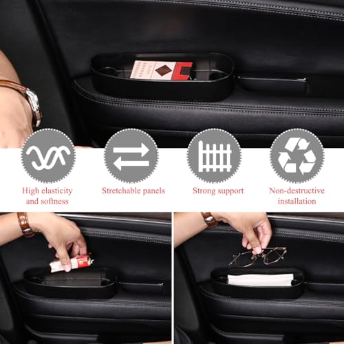 Yourkar Car Armrest Support Cover, Left Side Door Armrest Cushion Pad Extender with Storage Box, Anti-Slip & Waterproof Leather Driver Left Arm Rest Storage Cover, Car Accessories (Black, Style 2) - Image 5