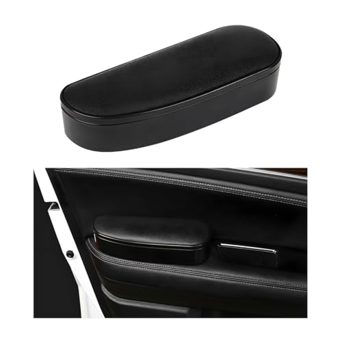 Yourkar Car Armrest Support Cover, Left Side Door Armrest Cushion Pad Extender with Storage Box, Anti-Slip & Waterproof Leather Driver Left Arm Rest Storage Cover, Car Accessories (Black, Style 2) - Image 1
