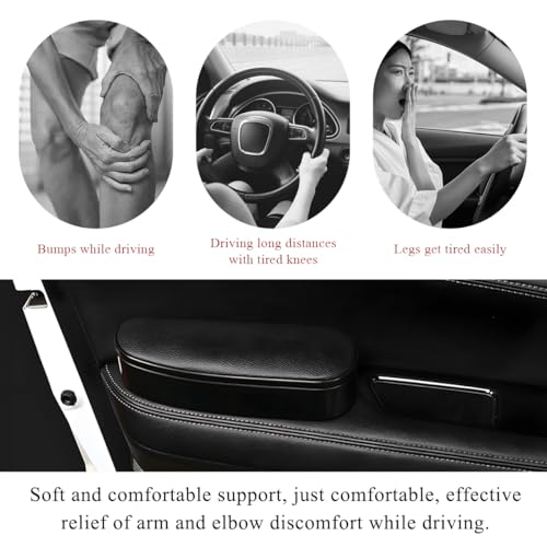Yourkar Car Armrest Support Cover, Left Side Door Armrest Cushion Pad Extender with Storage Box, Anti-Slip & Waterproof Leather Driver Left Arm Rest Storage Cover, Car Accessories (Black, Style 2) - Image 4