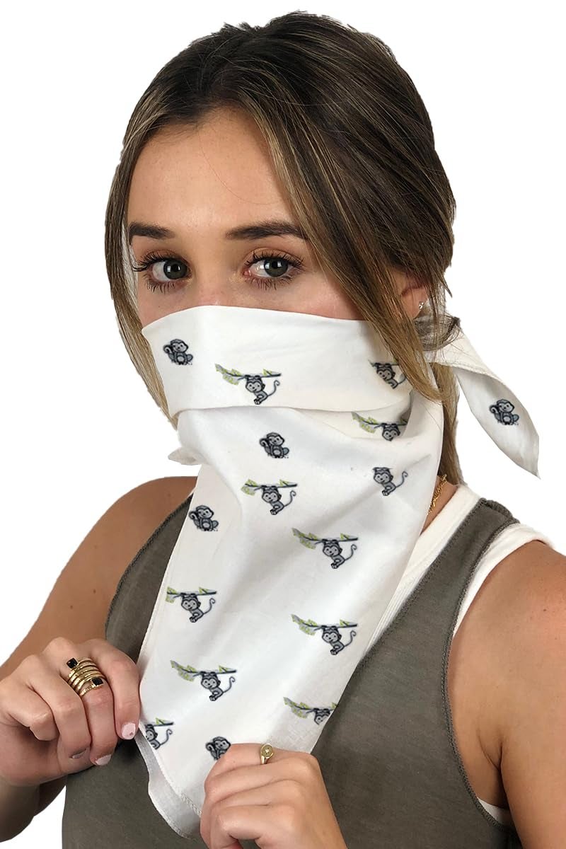 Bhoomi Impex Bandana Face Cover, Multi Prints Set Of 5, Soft Muslin Cloth, Unisex Multipurpose Bandana For Summer - Image 2