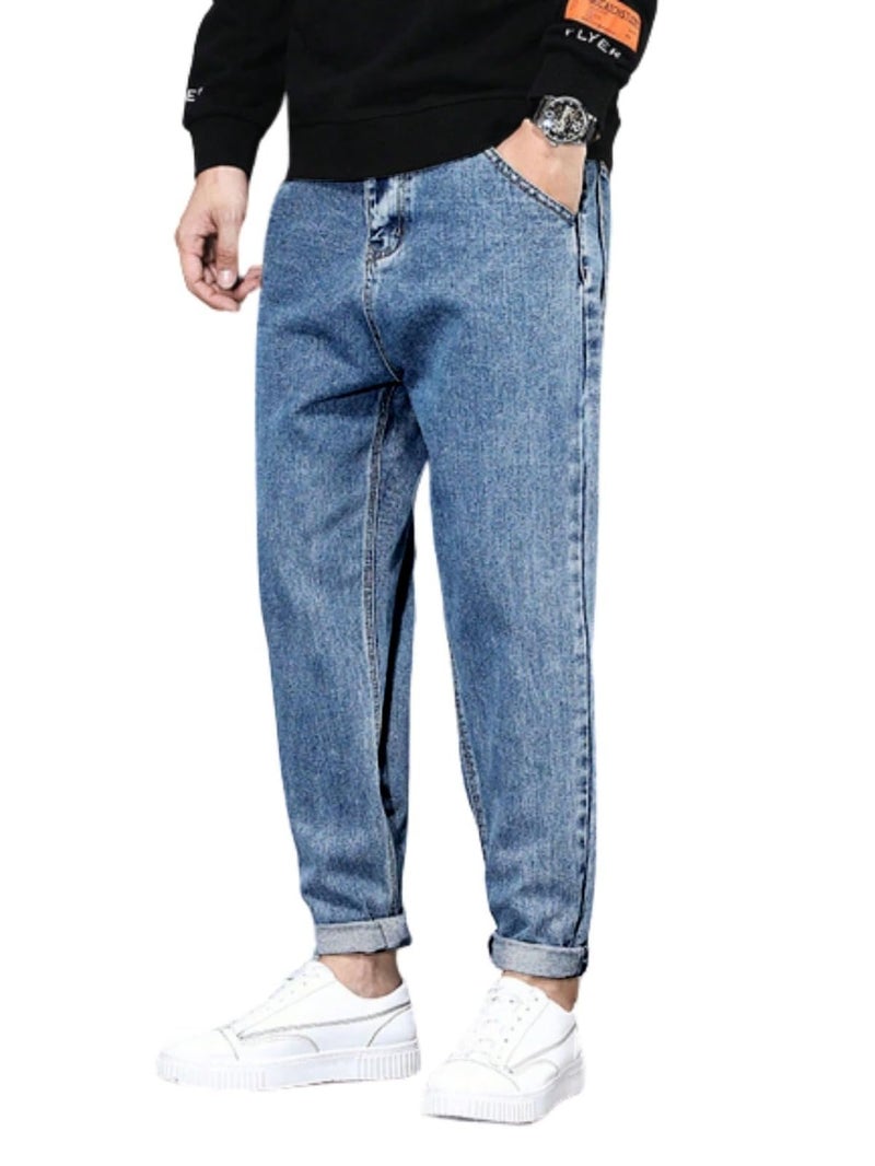 Ben Martin Men's Tapered Fit Jeans || Carrot Fit Jean's for Men || Relax Fit Denim for Man || High Rise Stretchable Casual Jean:s || Narrow Bottom Jean s for Men:s || Light Blue Jeans for Men-s, 30 - Image 1
