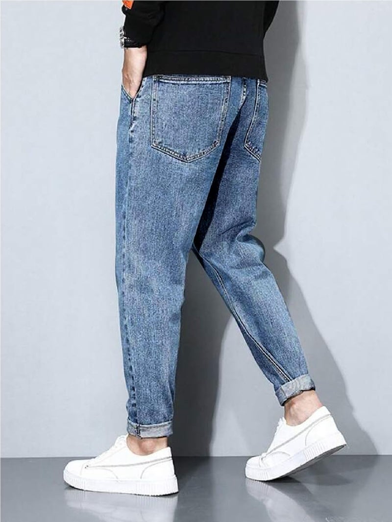 Ben Martin Men's Tapered Fit Jeans || Carrot Fit Jean's for Men || Relax Fit Denim for Man || High Rise Stretchable Casual Jean:s || Narrow Bottom Jean s for Men:s || Light Blue Jeans for Men-s, 30 - Image 3