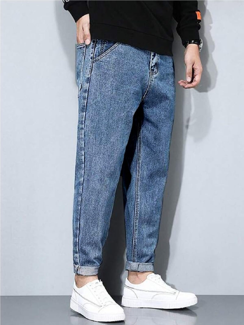 Ben Martin Men's Tapered Fit Jeans || Carrot Fit Jean's for Men || Relax Fit Denim for Man || High Rise Stretchable Casual Jean:s || Narrow Bottom Jean s for Men:s || Light Blue Jeans for Men-s, 30 - Image 4