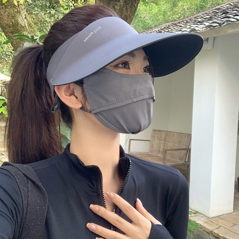 Seamless Sun Protection Hat Women UPF50+ Summer One-Piece Lightweight Outdoor Sports Running Visor Hat - Image 1
