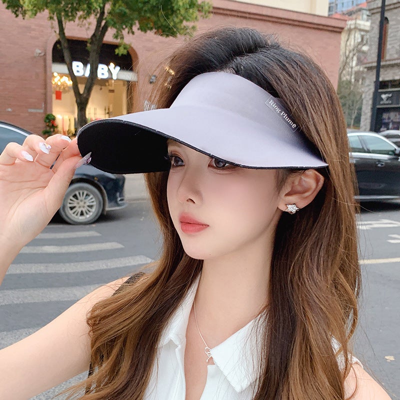 Seamless Sun Protection Hat Women UPF50+ Summer One-Piece Lightweight Outdoor Sports Running Visor Hat - Image 3