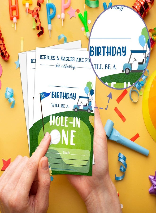 Levitatinyear 1st Golf Birthday Party Invitation, Hole in One Themed Fill-In Invites, 20 Invitations With Envelopes for Men & Women (4" X 6"), Adults Golf Party Favors Decorations and Supplies -52 - Image 5