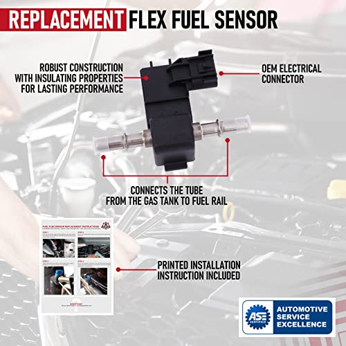 AA Ignition Replacement Flex Fuel Sensor, Compatible with Buick, Chevy, Cadillac, GMC - 2012-2021 - Replaces 13577429, 13507129 Lacrosse, ATS, SRX, Caprice, Equinox, Impala, Silverado 1500, Tahoe, Sierra 2500HD - Image 4