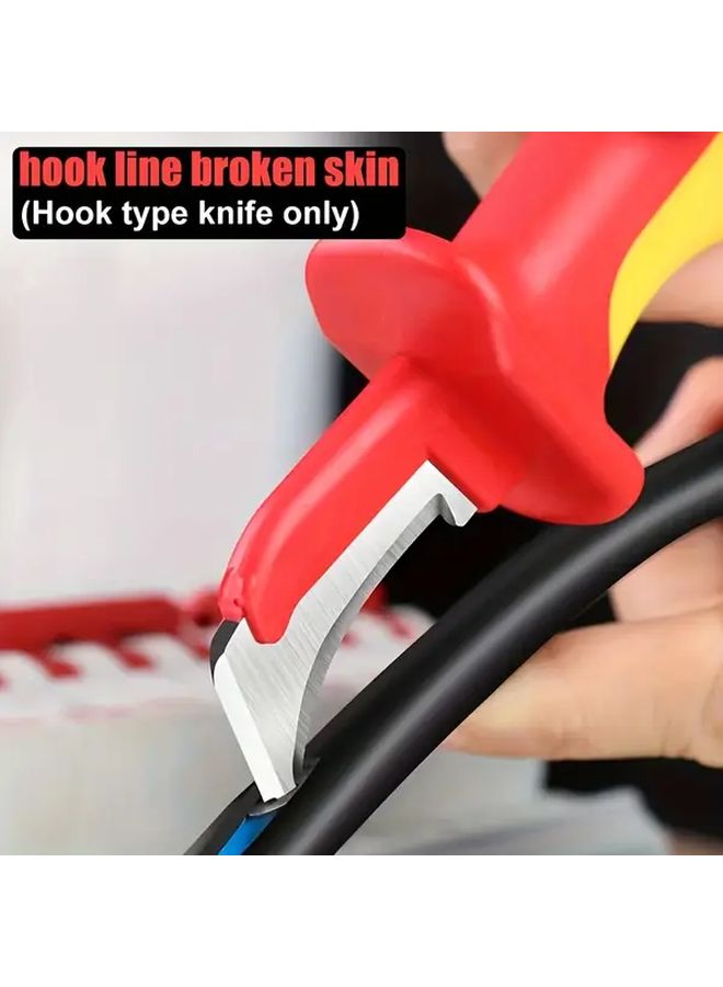 Insulated Cable Stripping Knife Set With 4 Blades And Protective Sheath Color 119717 - Image 4