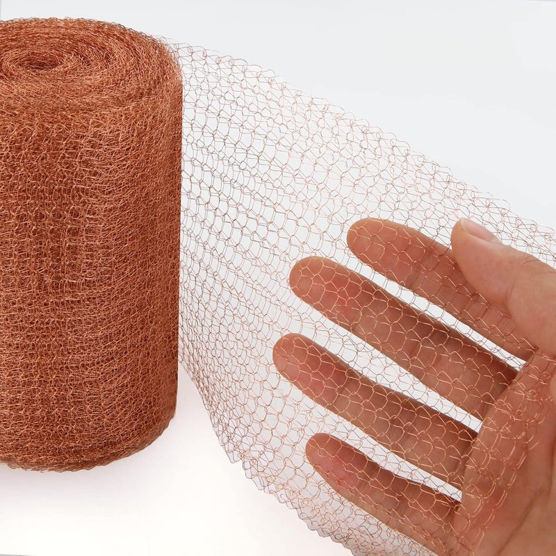 AKOLAFE Copper Mesh, 12m/40ft Copper Mesh Roll, Mouse Mesh Rodent Control Copper Wire Mesh Roll, Pure Copper Wool Mesh Rodent Mesh for Mice, Slug, Bat, Birds, Snails - Image 5