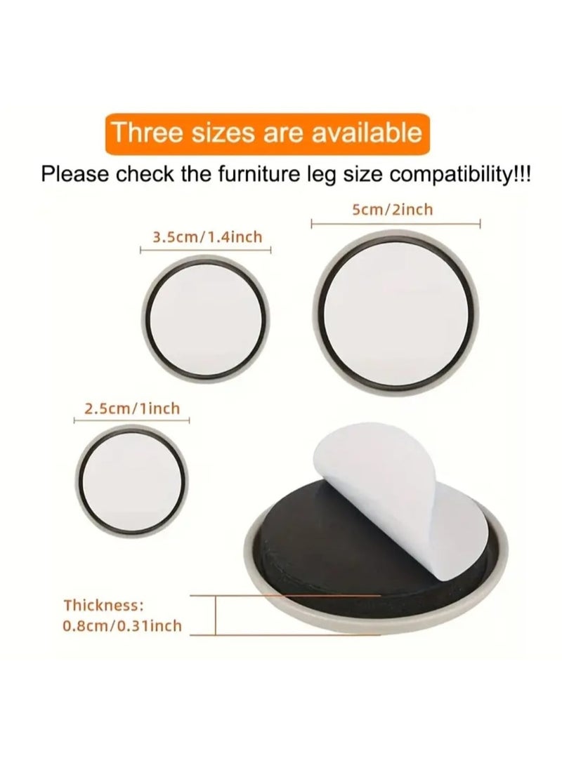LDQ 20 Pcs Self-Adhesive Carpet Furniture Glides, Round Chair Leg Sliders with Easy Move Protective Covers for Home Furniture  - Image 5