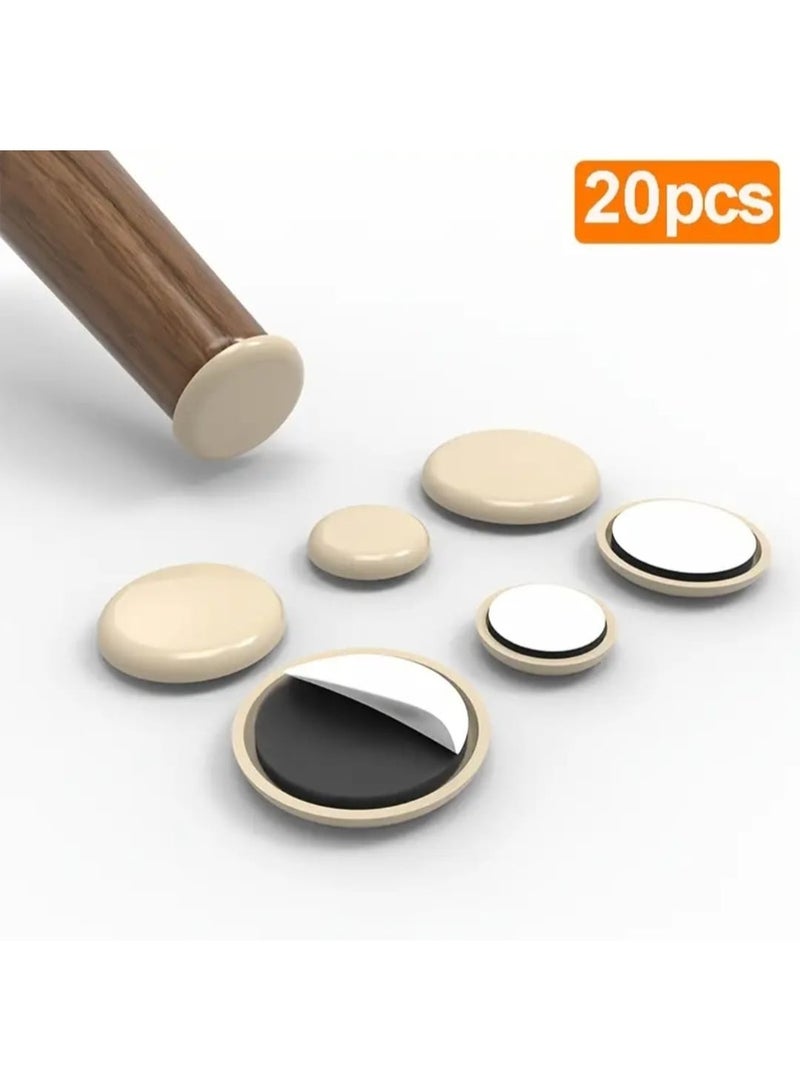 LDQ 20 Pcs Self-Adhesive Carpet Furniture Glides, Round Chair Leg Sliders with Easy Move Protective Covers for Home Furniture  - Image 1