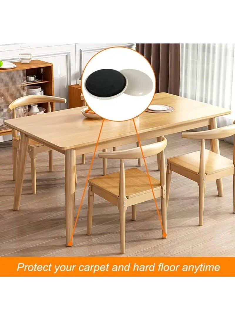 LDQ 20 Pcs Self-Adhesive Carpet Furniture Glides, Round Chair Leg Sliders with Easy Move Protective Covers for Home Furniture  - Image 4