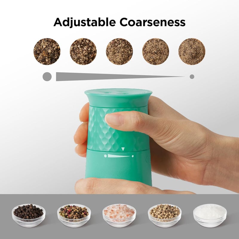 Kitchen Mama FlipTastic Rechargeable Salt and Pepper Grinder – Gravity Electric Grinder, Pepper Mill, Adjustable Coarseness, One-Hand Operation, Refillable Salt and Pepper Mill for Kitchen (Teal) - Image 5