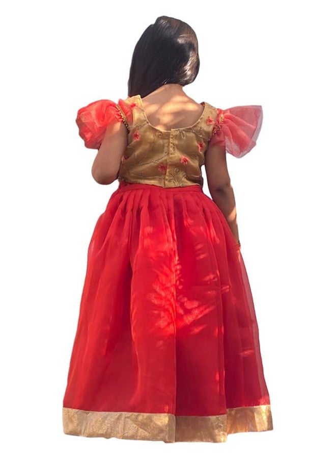 Aglare lehenga choli,Beautiful organza Lahenga,Brocade blouse, online lehenga choli,STITCHED Peach red - Image 3