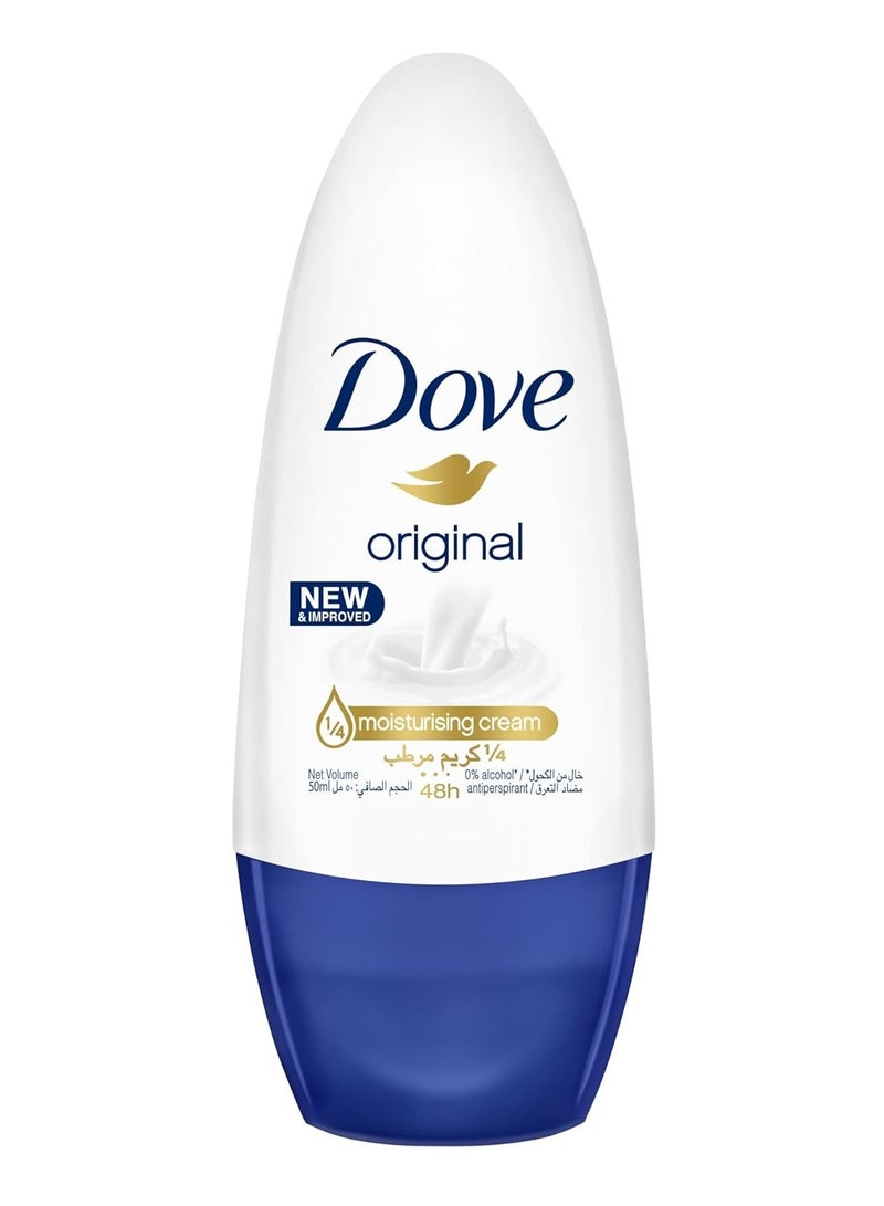 مزيل العرق دوف للنساء، مزيل عرق رول أون، حماية منعشة تدوم 48 ساعة، أصلي، خالي من الكحول، 50 مل