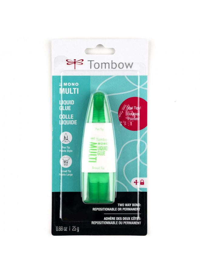 Tombow - Tombow 62191 MONO Multi Liquid Glue, 0.88 Ounce, 1-Pack. Multi-Purpose Glue with Dual Tip Dispenser for Precise to Full Coverage Application - Image 1