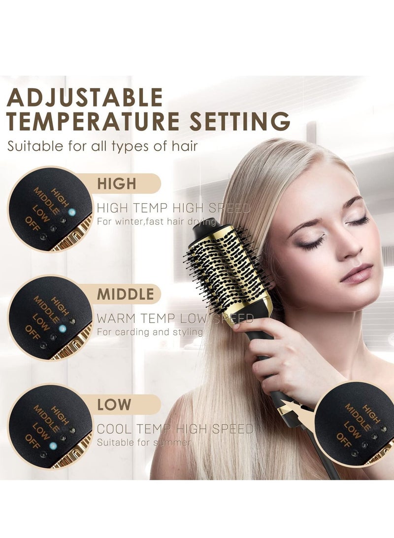 Hot Air Brush, Hair Dryer Blowout Brush, 4IN1 One Step Hair Dryer & Volumizer Hot Hair Dryer Brush (Gold) - Image 4