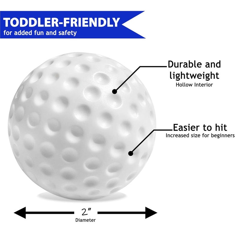 Botabee Toddler & Little Kids Golf Set - Replacement Golf Balls 2" - Pack of 6 - Oversized Plastic Balls for Beginners or Kids 3+ Years - Image 2