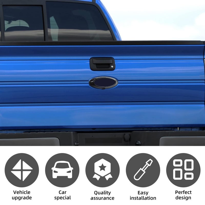 SQQP غطاء شعار صندوق السيارة SQQP، غطاء تزييني لشعار صندوق السيارة الخلفي لسيارة فورد F150 F-150 رابتور من 2009-2014 (أسود) - Image 3