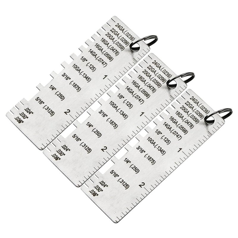 مجموعة قياس سمك اللحام من الفولاذ المقاوم للصدأ 3 قطع أداة قياس الأسلاك المعدنية - Image 2