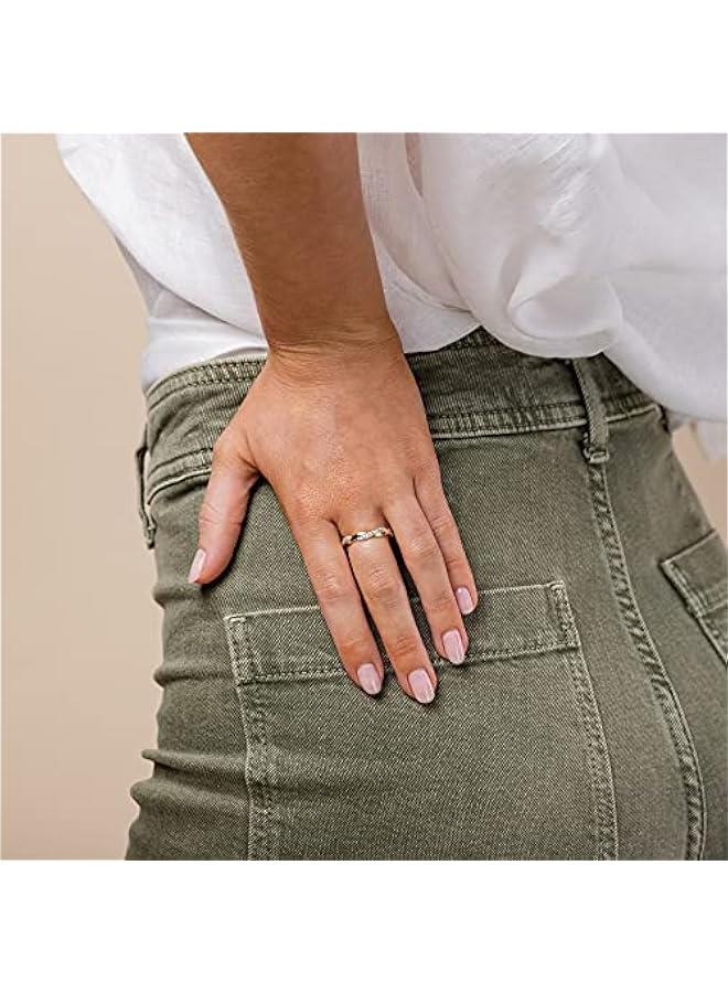 PAVOI 14K Gold Plated Cubic Zirconia Twisted Rope Eternity Band for Women - Image 3