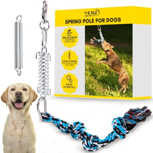 YES4QUALITY Flirt Pole for Dogs 2 Durable Spring Poles with Strong Dog Rope Toy Heavy Duty Lure Pole for Dogs of Any Size Dog Toy for Fun Obedience Training Exercise Pull Tug of War Toy - Image 1