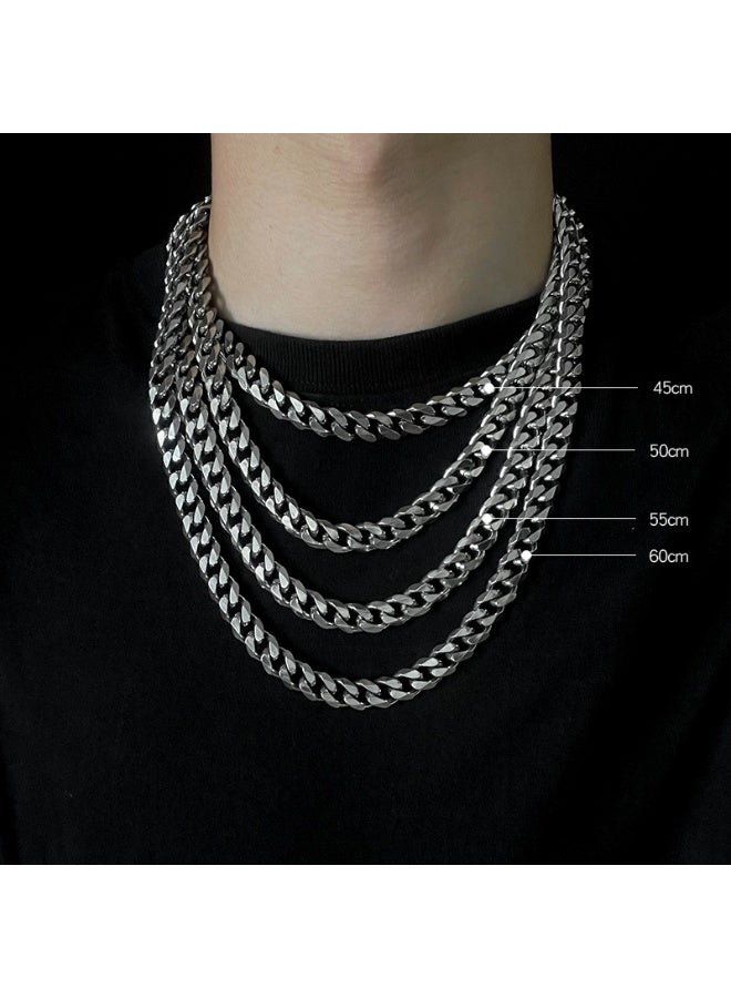 Men’s Cuban Link Chain Necklace – 6mm Wide, 50cm Long, Titanium Steel, Fade-Resistant, Hip-Hop Style Minimalist Jewelry for Daily Wear - Image 5